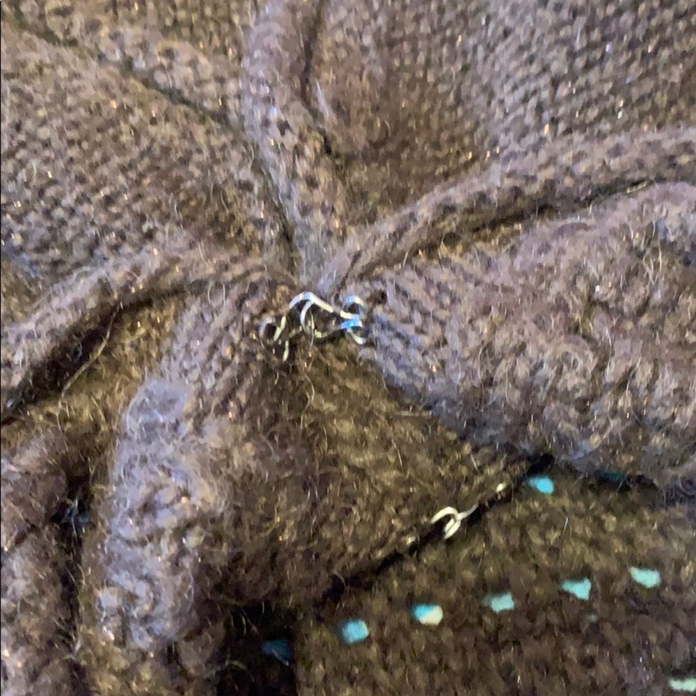 Gap Brown Gold Sparkle Crochet Sweater Shrug Top - Picture 7 of 10